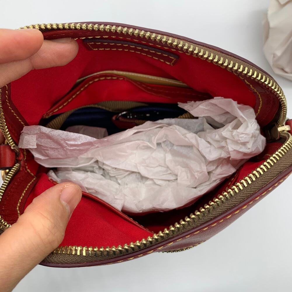 Dooney & Bourke Red Leather Crossbody Bag - Picture 4 of 14